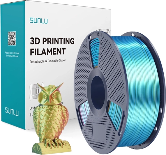 Sunlu PLA+ Silk háromszínű filament piros–sárga–zöld