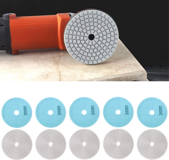 10 darabos gyémánt polírozótárcsa készlet, 80 mm, száraz és nedves polírozáshoz, tépőzáras rögzítés, 2000-es szemcseméret