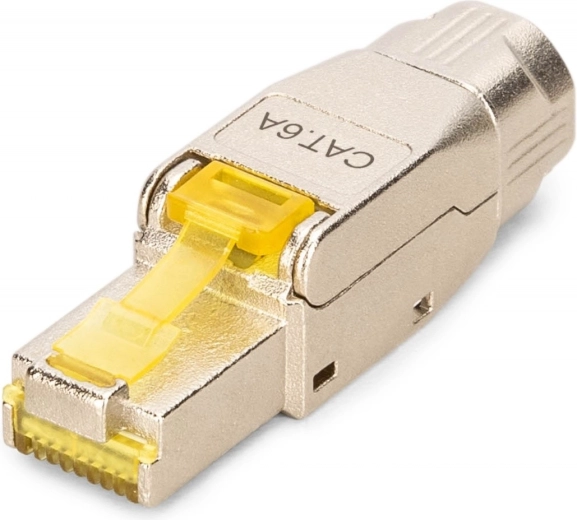 RJ45 csatlakozó kat. 6A STP 10GbE és PoE++ számára, szerszámmentes fém, AWG 22–27
