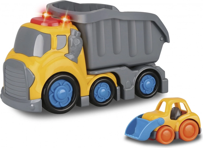 Kiddy billenőplatós autó effektekkel 19,5 cm és buldózer 8 cm
