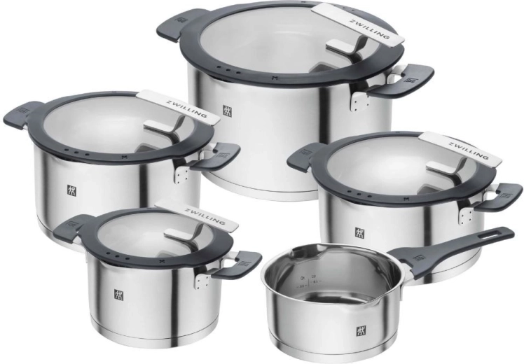 ZWILLING Simplify 5 részes rozsdamentes acél edénykészlet szűrős fedőkkel