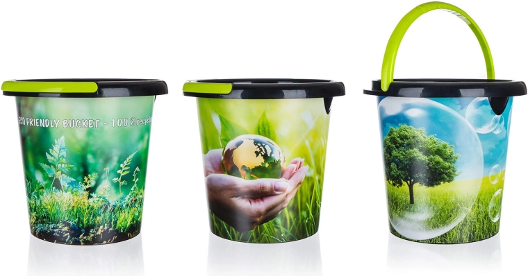Brilanz műanyag vödör kiöntővel, 5 l, vegyes mintákkal – 1 darab