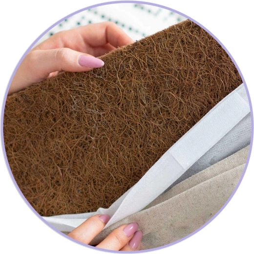 Természetes kókuszrost és légáteresztő huzatok