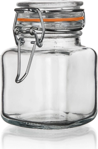 LINA 100 ml üveg légmentesen záródó doboz, szögletes patentzárral