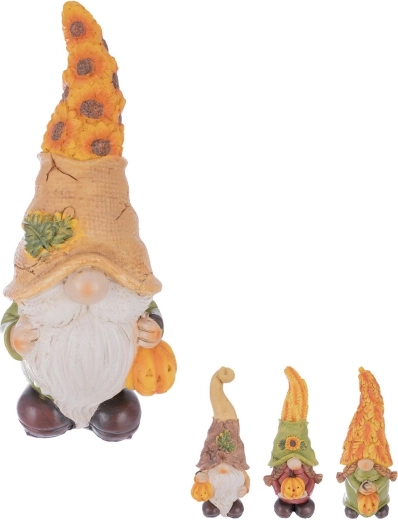 Dekoratív tökös manófigura polyrezinből, 30 cm (4 féle változat vegyesen)