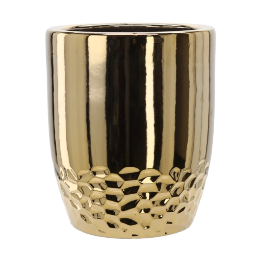 Aranyszínű kerámia kaspó 31,5 × 31,5 × 38,5 cm