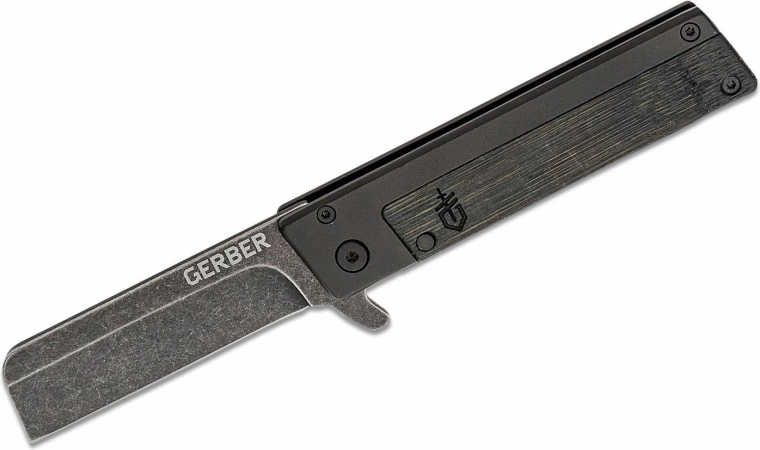 Gerber Quadrant – bambusz markolatos zsebkés, fekete, 6,9 cm penge