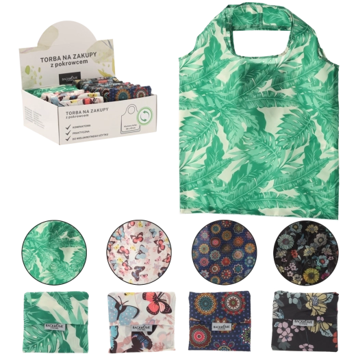 Többször használható bevásárlótáska Torba na zakupy 42 × 41 cm – vegyes minták