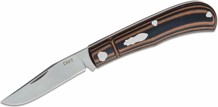 CRKT venandi brown zárható zsebkés 8 cm, fekete-barna, G10