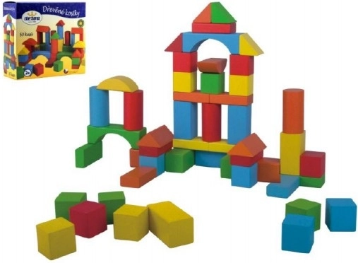 Detoa fa építőkészlet – kockák 50 db