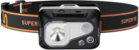 Superfire fejlámpa USB töltéssel, 320 lm