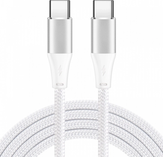 USB‑C kábel 2 m, fehér, 60 W, PD 3.0 és QC 4.0+