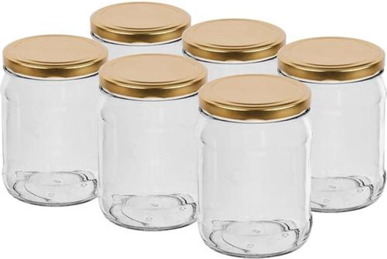 500 ml-es, csavaros TWIST tetős befőttesüveg, 6 darabos készlet