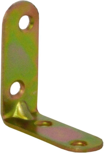 Domborítással ellátott szerelő sarok 50 × 18 × 2 mm, sárgán horganyzott (20 db)