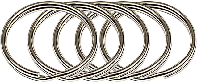 30 mm-es, nikkelbevonatú kulcskarikák (50 db)
