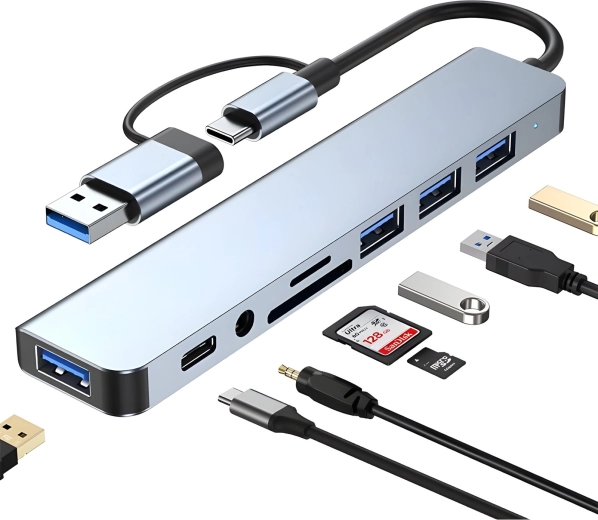 USB-C hub 8 az 1-ben LAN-nal és 4K kimenettel