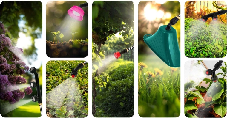 Univerzális permetezés 8 fúvókával és négyszórófejes kerettel