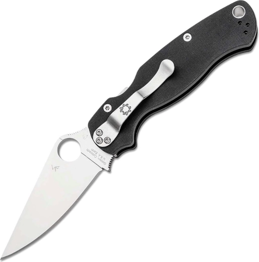 Spyderco Para Military 2 balkezes zsebkés, 8,7 cm, szatén, fekete G10