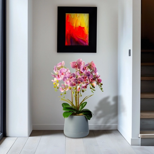 Lila orchideás fali dekoráció, 83 cm
