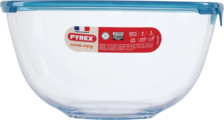 Pyrex üvegtál fedővel, 2 l, 21 cm