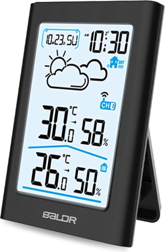 Hőmérséklet- és páratartalom-mérés min/max memóriával