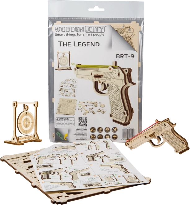 Fa 3D puzzle pisztoly Legend BRT–19 WOODEN CITY (31 darab)