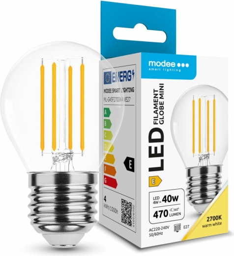Modee LED filament izzó Globe Mini G45 E27 4 W 430 lm meleg fehér