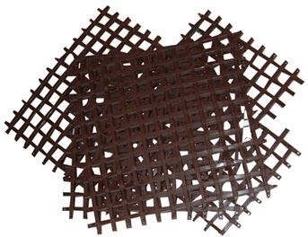 Összeilleszthető műanyag lábtörlő 25 × 25 cm, barna (4 db)