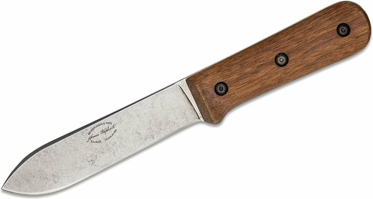 KA-BAR Becker Kephart kültéri kés diófa markolattal és bőr tokkal