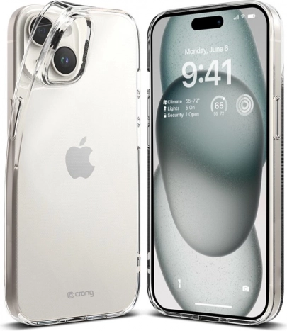 Crystal Slim tok iPhone 15-höz – ultra vékony átlátszó tok