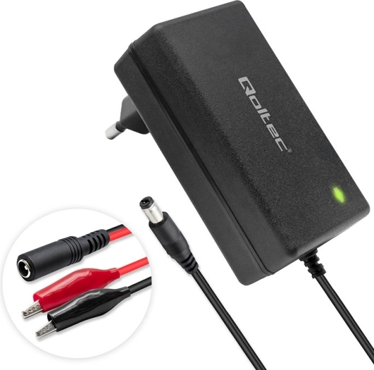 Töltő AGM/GEL/STD akkumulátorokhoz 12 V, 2 A, 24 W, 5.5 × 2.1 mm csatlakozóval, 1.8 m kábel