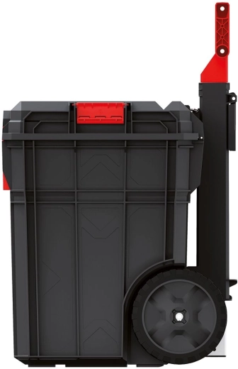 Teleszkópos fogantyú és masszív kerekek a könnyű mozgatáshoz