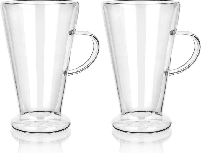 Kétszárfalú üveg latte bögrék 400 ml DOBLO, 2 darabos készlet
