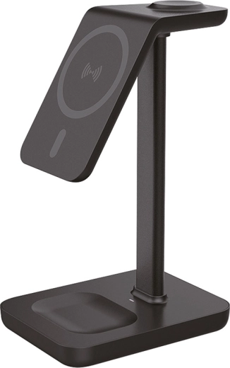 Solight asztali vezeték nélküli töltő 3 az 1-ben, Qi2-kompatibilis, MagSafe-kompatibilis