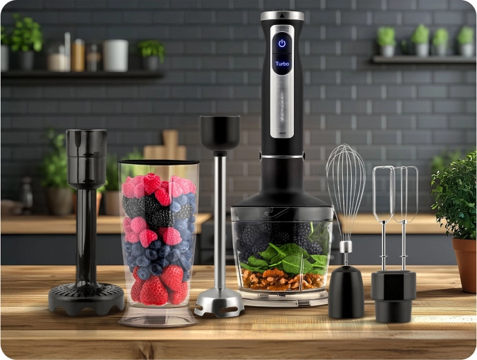 1500 W teljesítmény és Turbo a villámgyors keveréshez