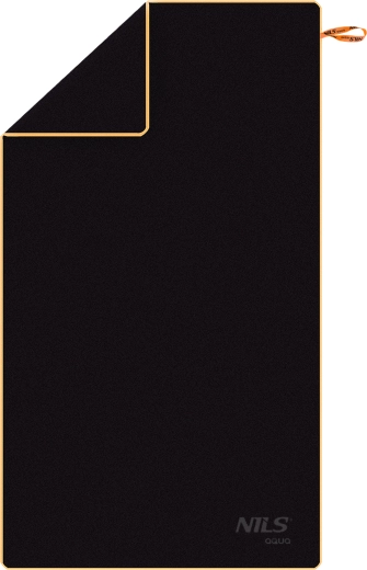 NILS Aqua mikroszálas törölköző, fekete–narancssárga