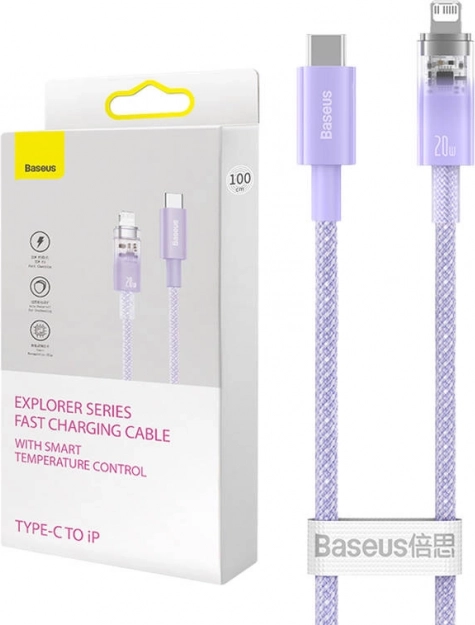 Gyorsan töltő USB-C Lightning kábel 1m lila