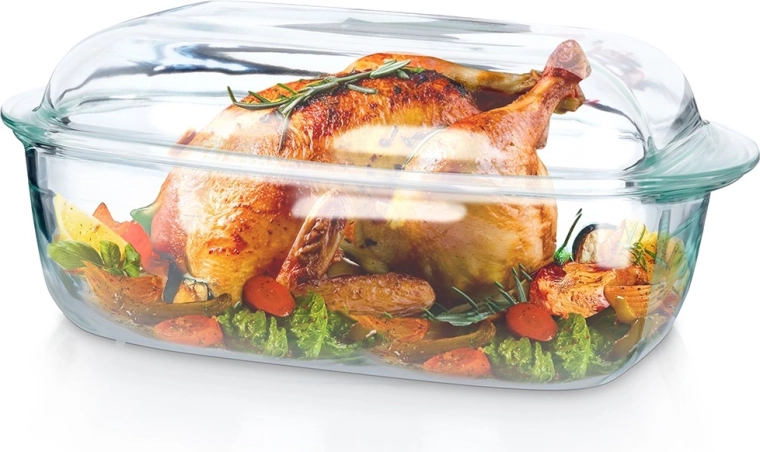 Üveg hőálló edény fedővel 3 + 1,5 l