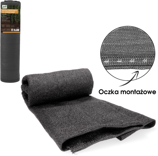 Antracitszínű árnyékoló háló kerítésre 1,5 × 25 m 135 g/m² 90%