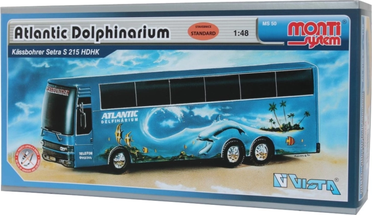 Setra Atlantic Dolphinarium buszmodell építőkészlet, Monti System 50