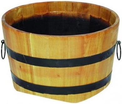 fa virágláda fém abroncsokkal 30 × 40 cm