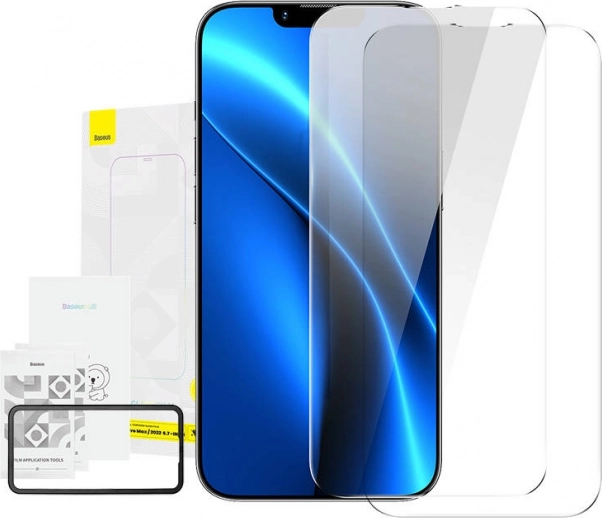 Baseus Crystal edzett üveg 0,3 mm iPhone 14 Plus / 13 Pro Max készülékhez (2 db)