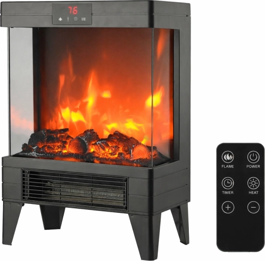 Elektromos kandalló LED lángokkal 2000 W, 32,2 × 18 × 52,3 cm