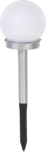 Napelemes kerti lámpa gömb 10 cm leszúró tüskével és 1 LED, IP44
