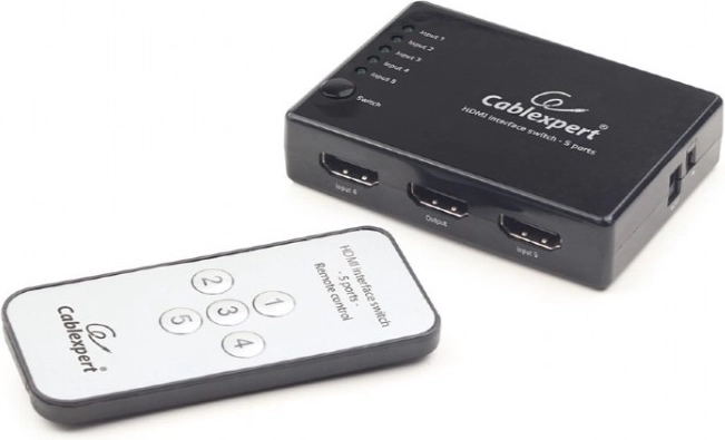 HDMI kapcsoló távirányítóval, 5 bemenet 1 kimenetre