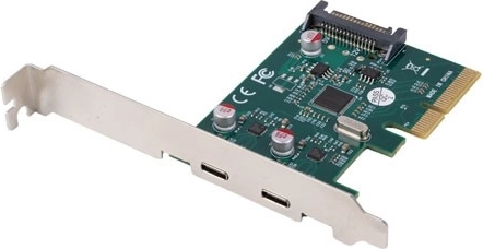PCIe kártya 2× USB‑C 3.2 Gen 2x1 (10 Gb/s) – low profile