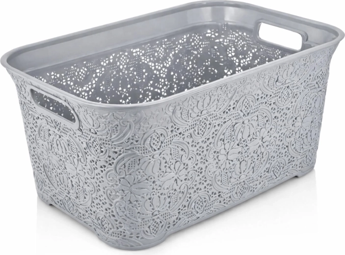 35 l-es világos műanyag tiszta ruhás kosár