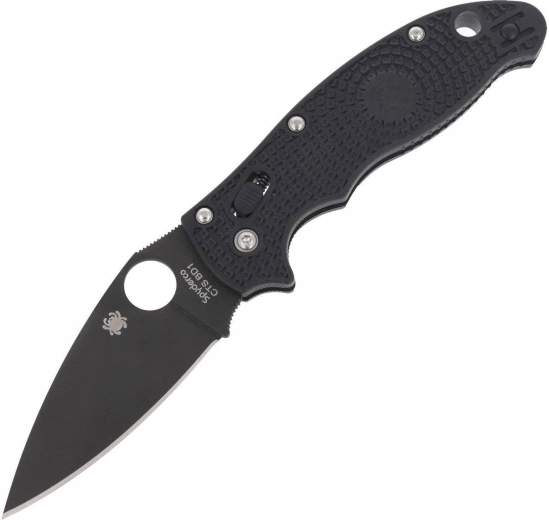 Spyderco Manix 2 Lightweight Black zsebkés, fekete DLC felület, FRN markolat, 8,6 cm