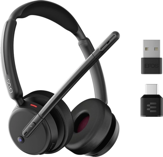 Vezeték nélküli EPOS IMPACT 500 headset Microsoft Teamshez és UC-hez ANC-vel (USB‑C + USB‑A)