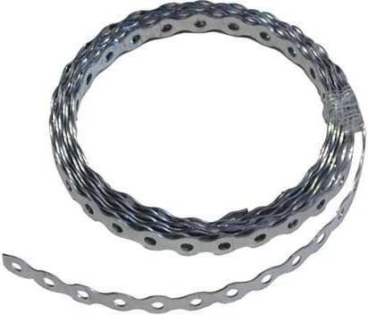 Szerelő acélszalag, perforált, 3 m, 1 mm, horganyzott